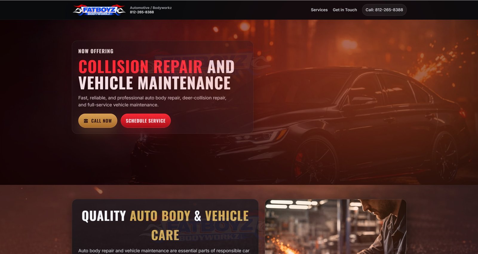 Auto shop website preview